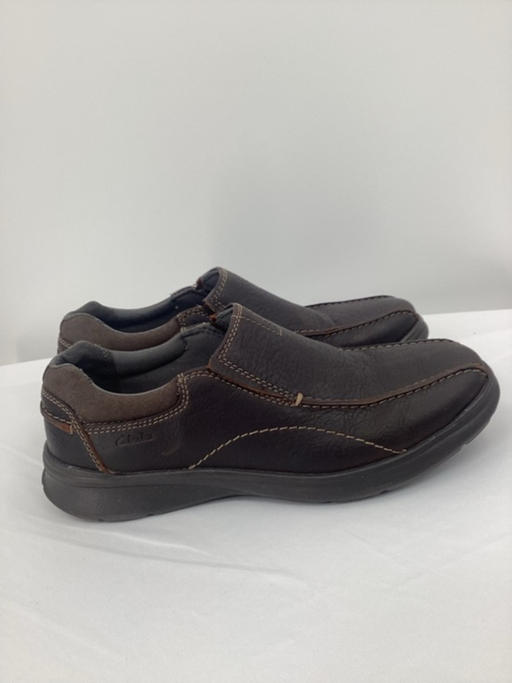 Clarks Men’s Cotrell Slip-On Loafers in Dark Brown Leather